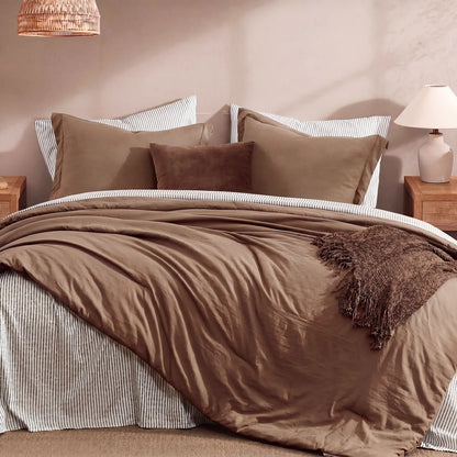 7-Pieces Microfiber Comforter Set, with Double Sided Storage Pockets, 1 Comforter, 2 Pillowcases, 2 Shams, 1 Flat & 1 Fitted Sheet